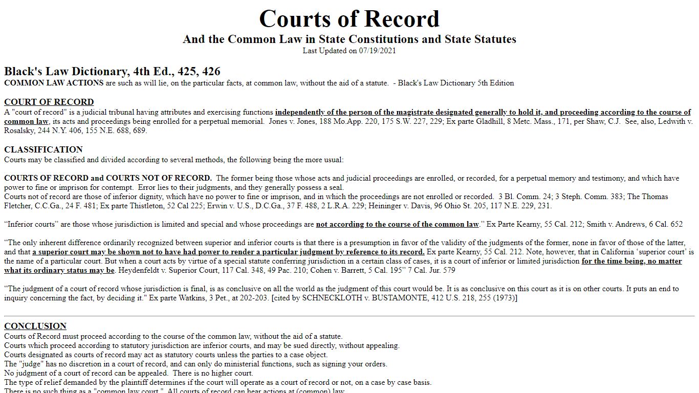 Courts of Record